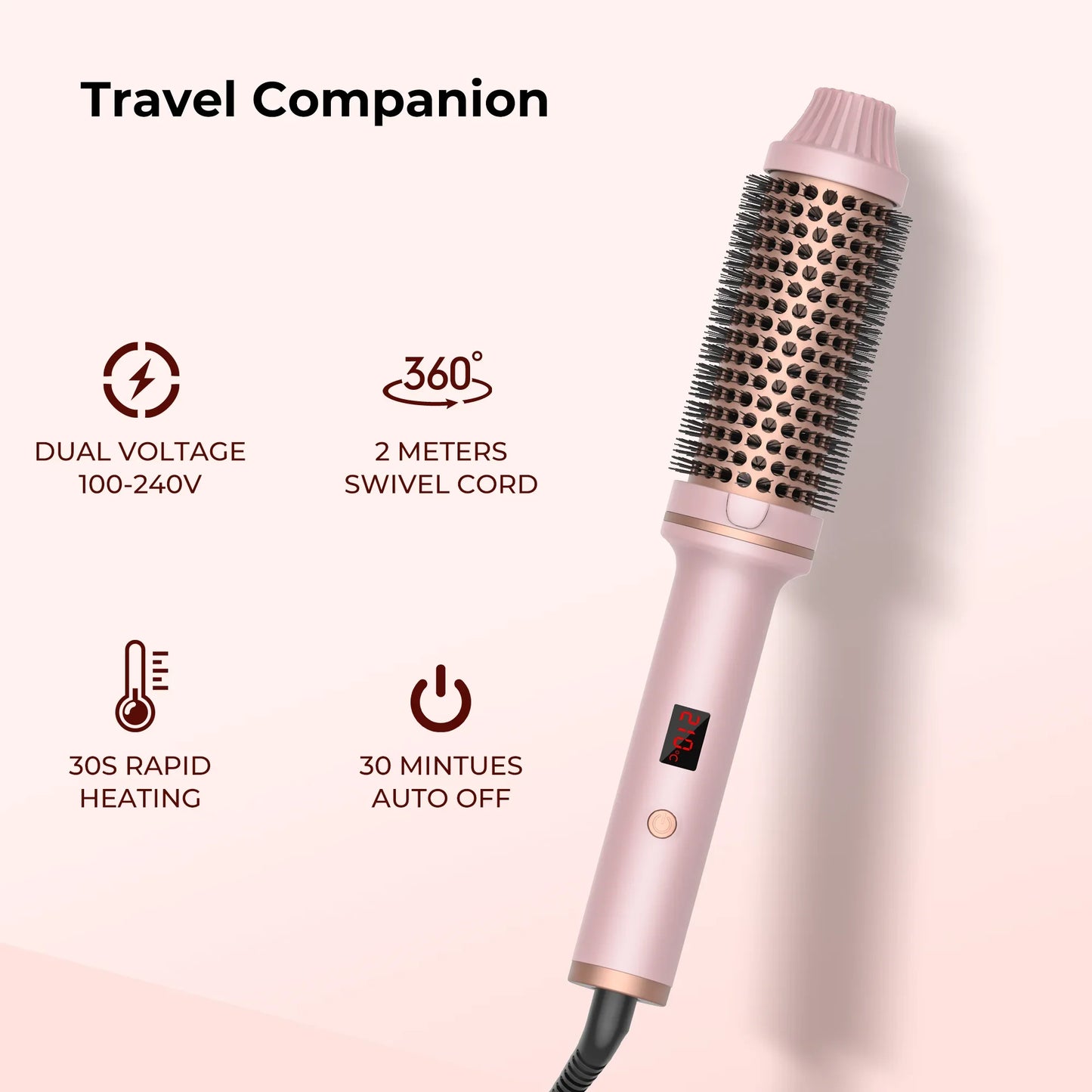 Hair Curler Straightener Electric Hair Brushes Hot Comb Professional Curling Iron Heated Anti-Scald Thermal Brush