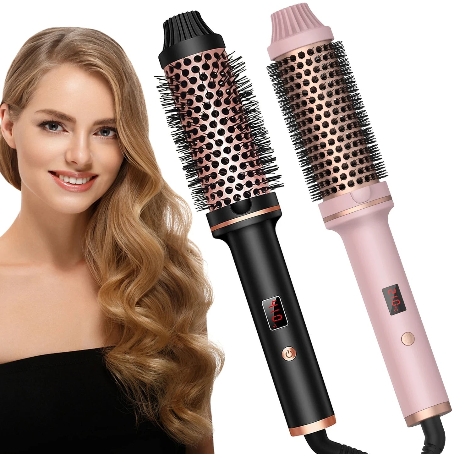 Hair Curler Straightener Electric Hair Brushes Hot Comb Professional Curling Iron Heated Anti-Scald Thermal Brush