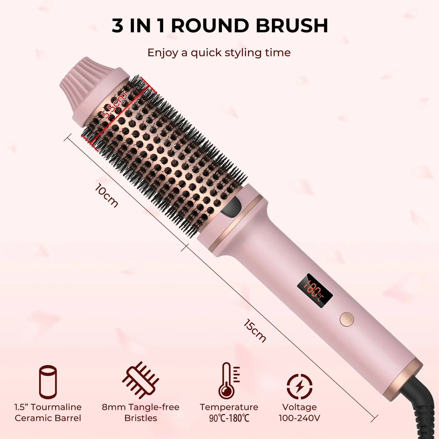 Hair Curler Straightener Electric Hair Brushes Hot Comb Professional Curling Iron Heated Anti-Scald Thermal Brush
